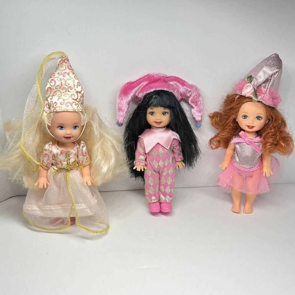 Mattel Barbie Kelly Dolls Lot Of 3 Lullaby Munchkin Princess Kelly Jester Jenny
